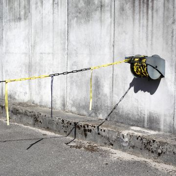 Dérouleur de chaîne Ø 6mm avec bandelettes doubles Jaune/Noir - Novap