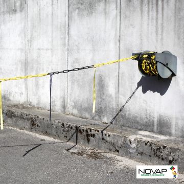 Dérouleur de chaîne 15m x Ø 8mm avec bandelettes doubles Jaune/Noir - Novap