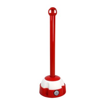 Poteau aluminium rouge sur socle balise avec tête 4 crochets - 2020244