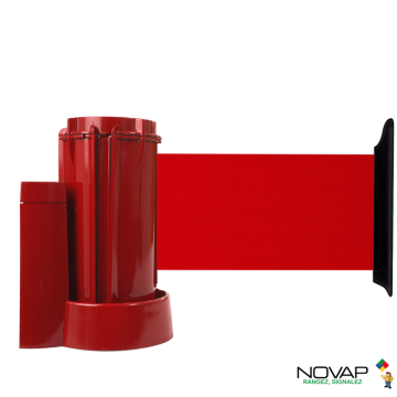 Enrouleur mural Rouge avec sangle Rouge  3m x 100mm - 2053617