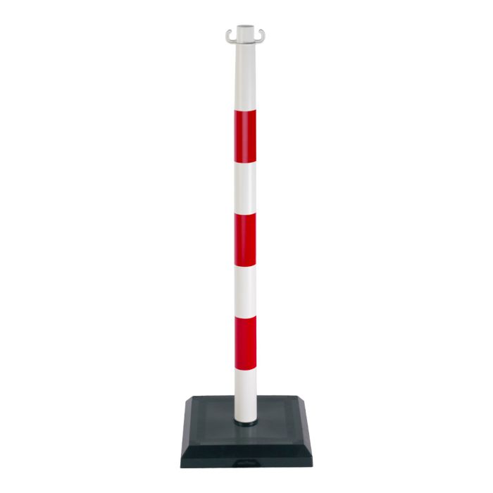 Poteau PVC Rouge/Blanc sur socle lesté 3kg - Novap
