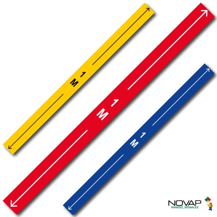 Bande Verticale 1m + flèche - spécial sol - 1000 x 70mm - Novap