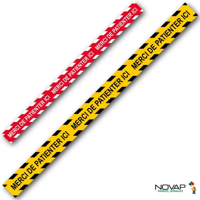 Bande Merci de patienter ici - spécial sol - 1000 x 70mm - Novap