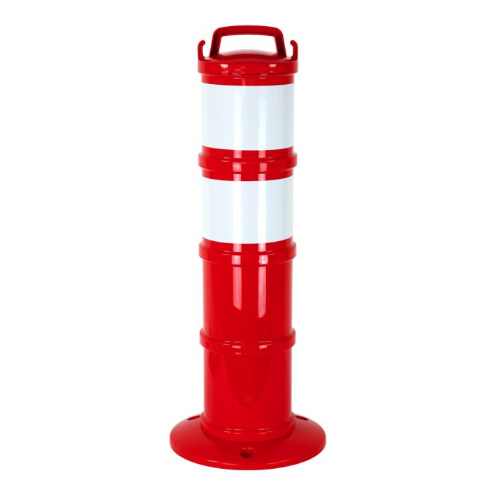 Balise de signalisation modulable Rouge avec deux bandes rétroréfléchissantes - Novap