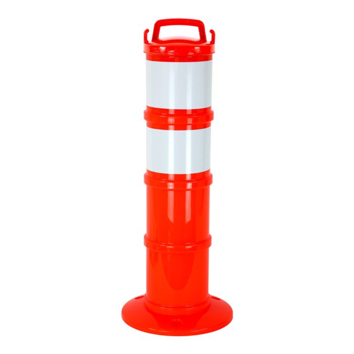 Balise de signalisation modulable Orange fluo avec deux bandes rétroréfléchissantes - Novap