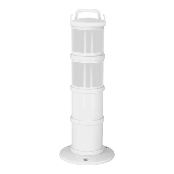 Balise de signalisation modulable Blanche avec deux bandes rétroréfléchissantes - Novap