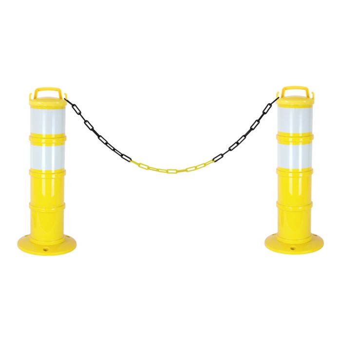 Kit de 2 balises modulables Jaune avec deux bandes rétroréfléchissantes - Novap