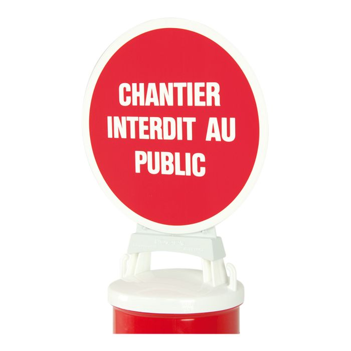 2 panneaux Chantier interdit au public + support pour balise modulable - Novap