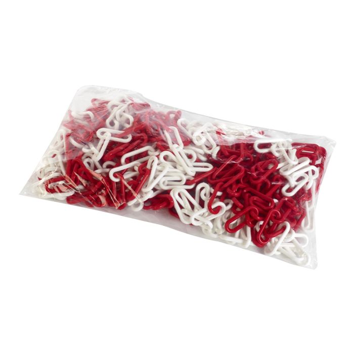 Chaîne plastique Rouge et Blanche - Ø 8mm x 25m en sac - SIGNAL - Novap