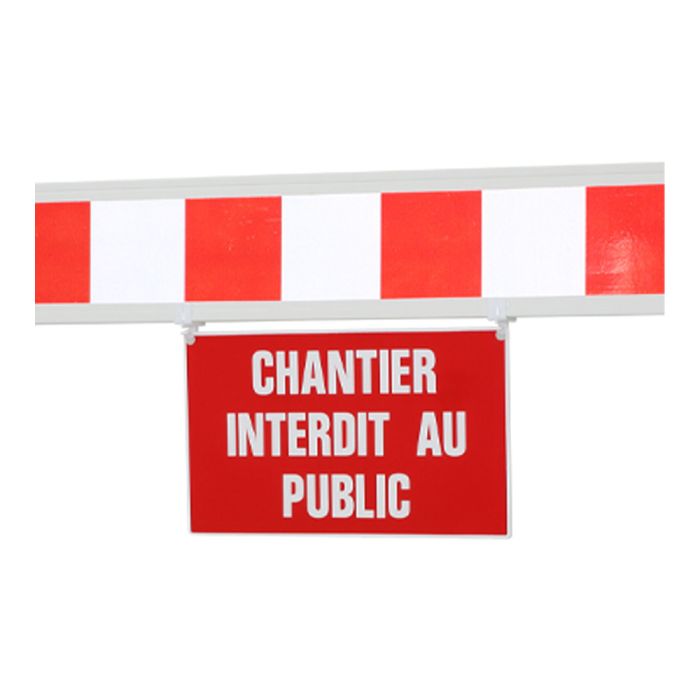 Panneau chantier interdit au public pour barrière télescopique - Novap