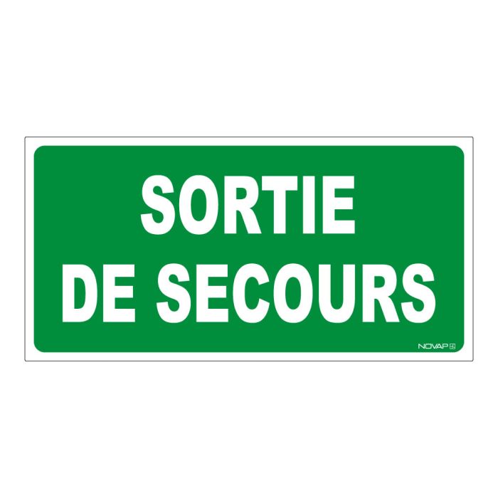 Panneau Sortie de secours - Rigide 960x480mm - Novap
