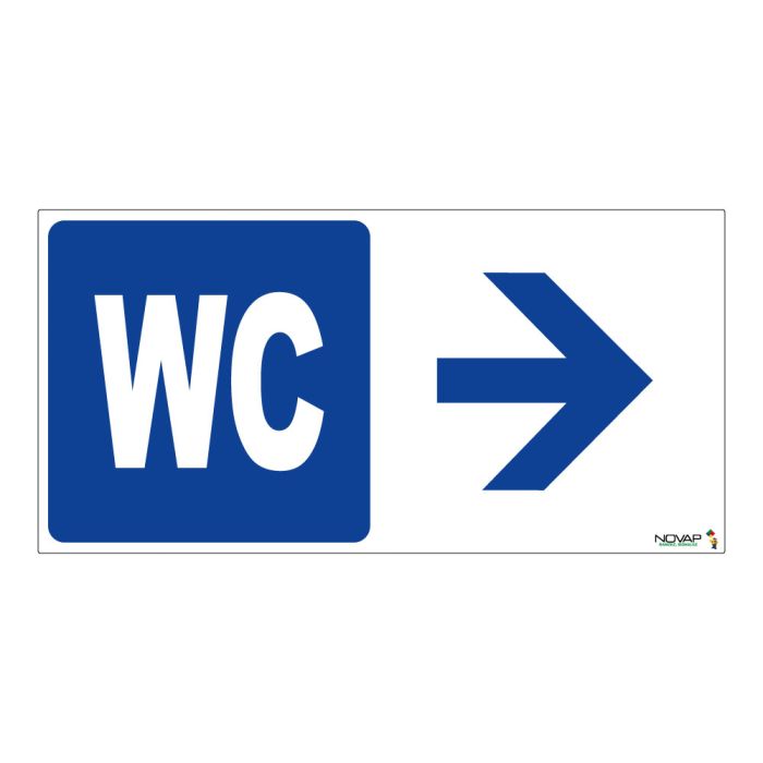 Panneau WC Flèche à droite - Rigide 960x480mm - Novap