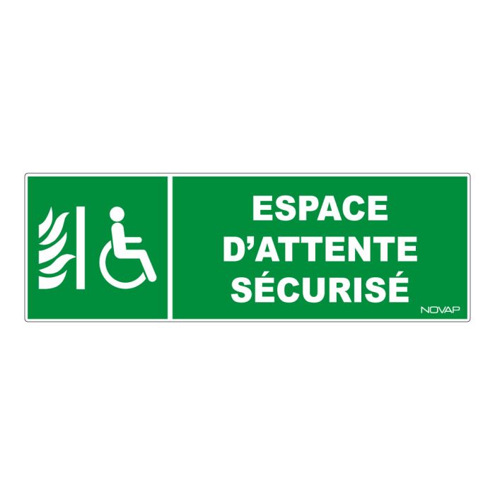 Panneau Espace d'attente sécurisé- Rigide 450x150mm - Novap