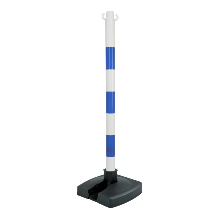 Poteau PVC Bleu/Blanc BI-POSE sur socle lesté 4kg - Novap