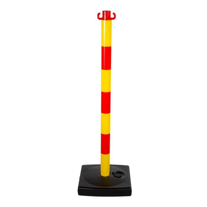 Poteau PVC Jaune/Rouge sur socle à lester 4kg - Novap