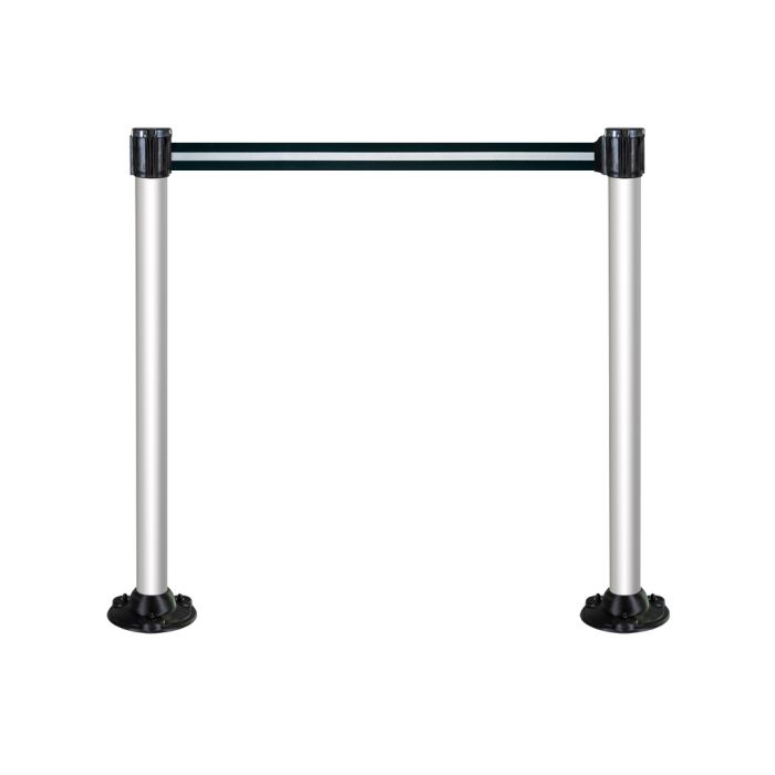 Kit 2 Poteaux Alu sur socle fixe Noir/argent 3m x 50mm - Novap