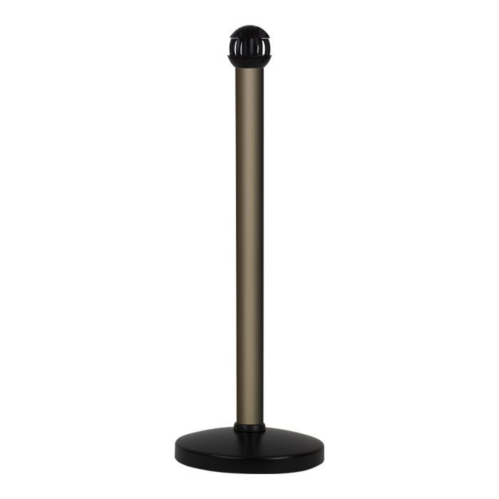 Poteau aluminium bronze sur socle portable avec tête 4 crochets - Novap