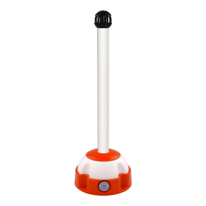 Poteau aluminium blanc sur socle balise avec tête 4 crochets - Novap