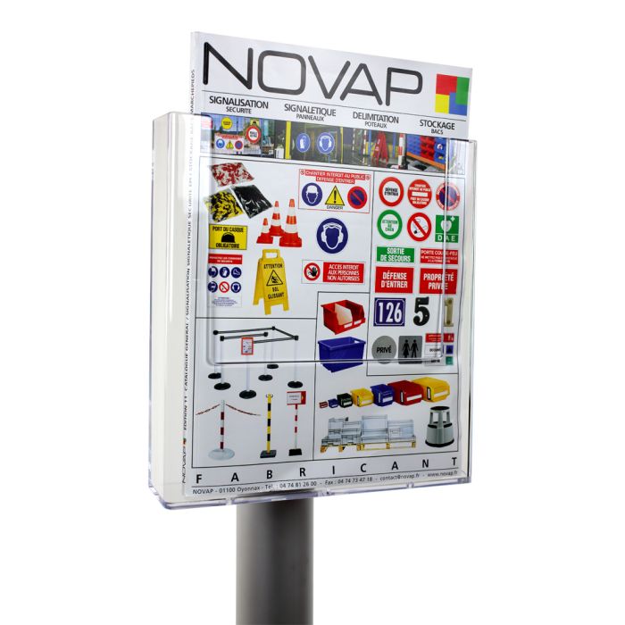 Présentoir Translucide pour document A4 avec collier de liaison - Novap