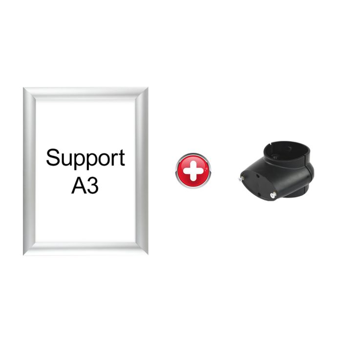 Support d'information A3 Alu avec collier - Novap