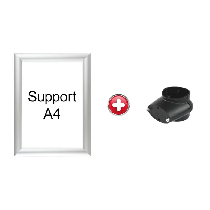 Support d'information A4 Alu avec collier - Novap