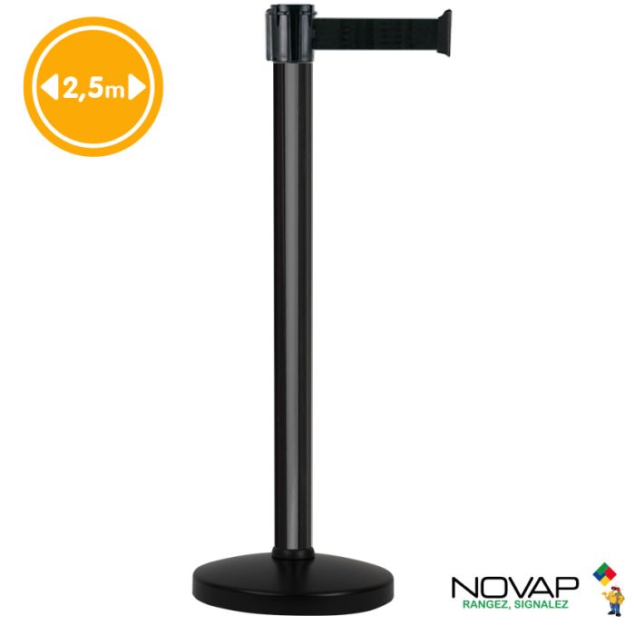 Poteau de guidage Noir - FIRST - sangle Noire 2 5m|Novap