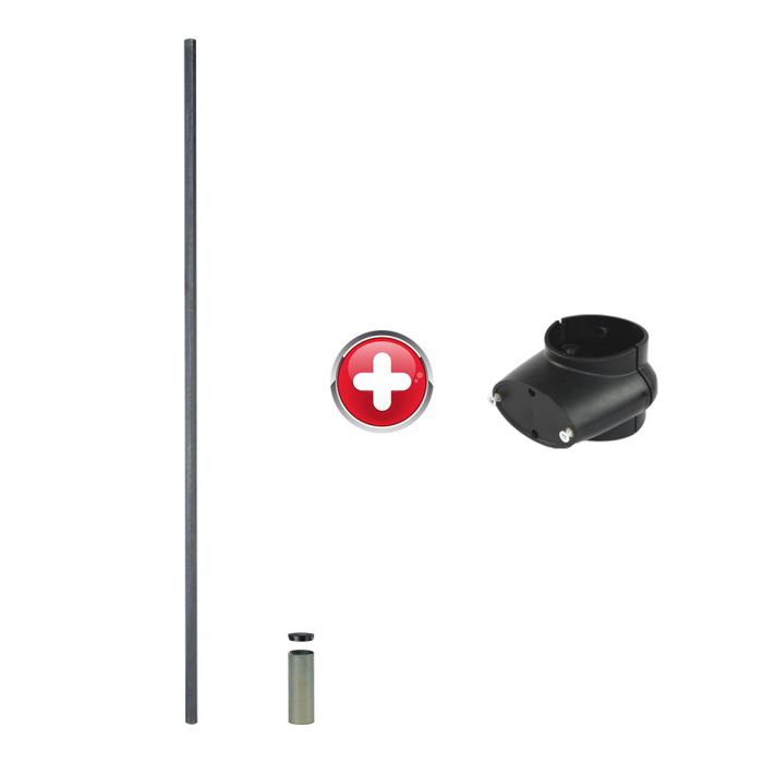 Poteau acier 2m50 galvanisé très grande hauteur avec support panneau - Novap