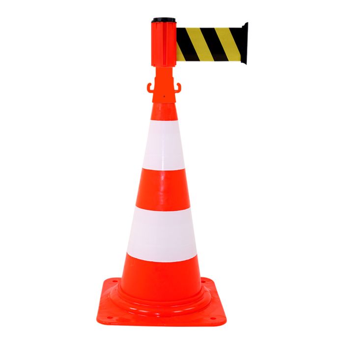 Kit cône avec Enrouleur 100mmx3m Jaune/Noir - Novap