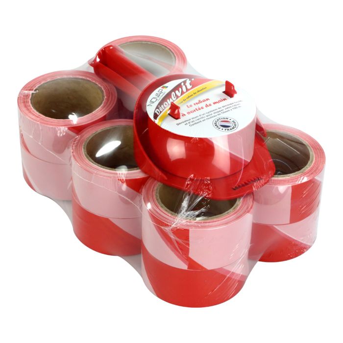 Lot 12 Rubans 50mm x 100m + 1 Déroulvit' rouge - Novap