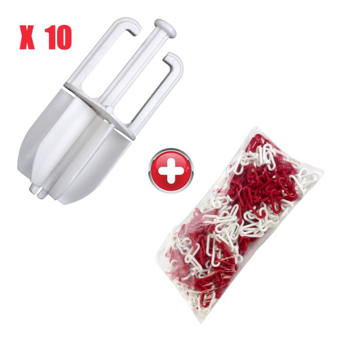 Kit crochets adaptables sur cône + chaîne plastique - Novap