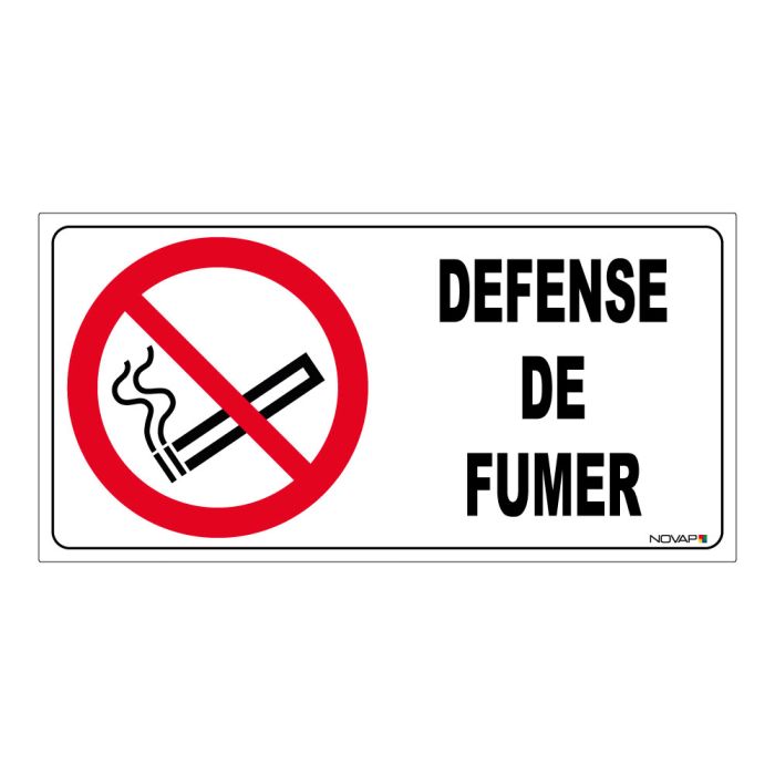 Panneau Défense de fumer - Rigide 960x480mm - Novap