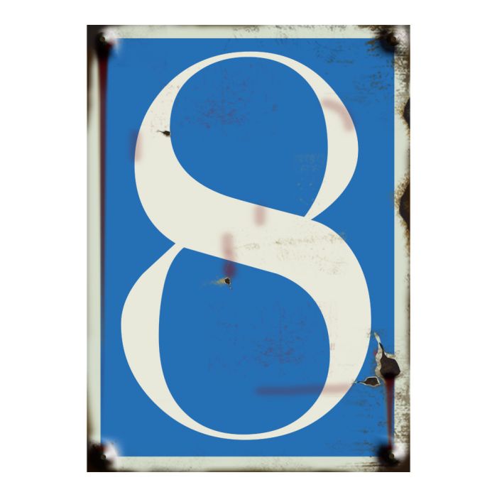 N°8 - vintage souple adhésif fond bleu - Novap