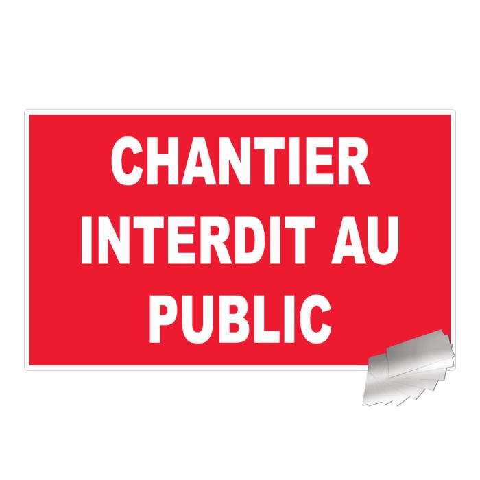 Panneau Chantier interdit au public - Alu 330x200mm - Novap