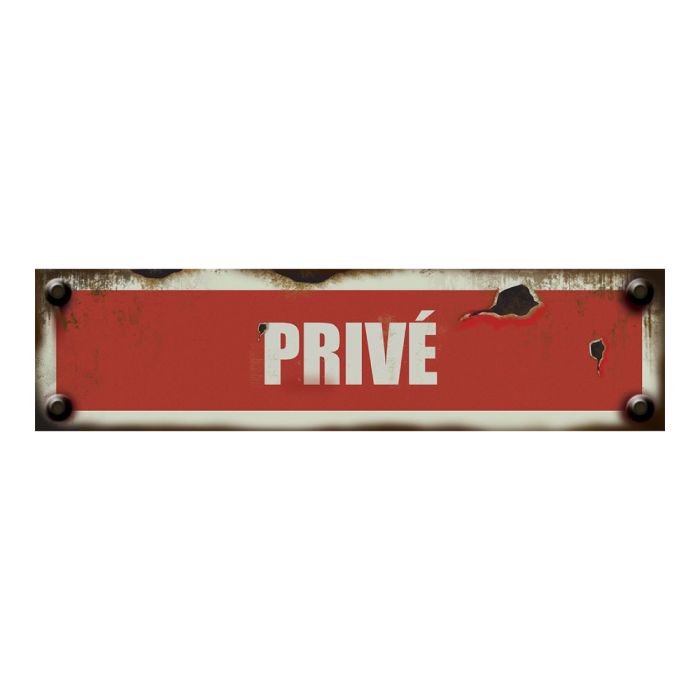 Plaquette vintage Privé - Rigide 170x45mm - Novap