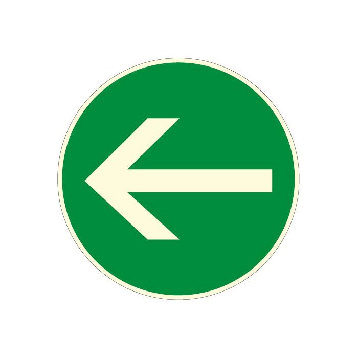 Panneau photoluminescent Sens obligatoire - Rigide Ø80mm - Novap