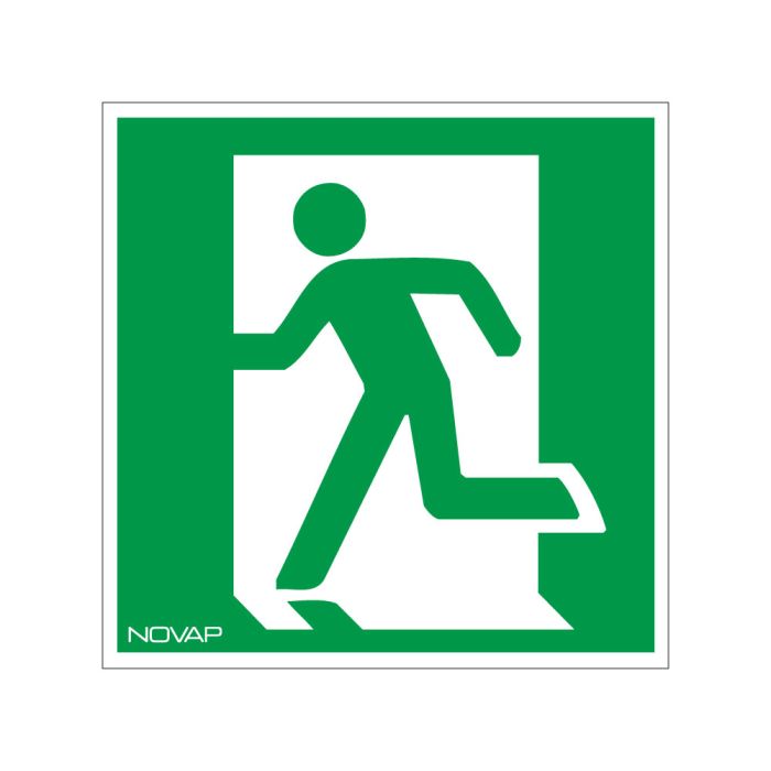 Panneau Sortie à utiliser en cas d'urgence gauche - Rigide 200x200mm - Novap