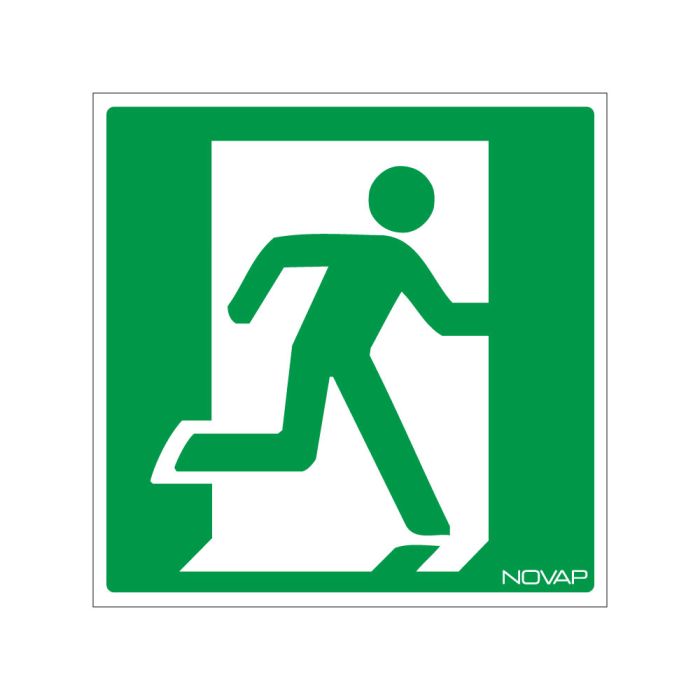 Panneau Sortie à utiliser en cas d'urgence droite - Rigide 200x200mm - Novap