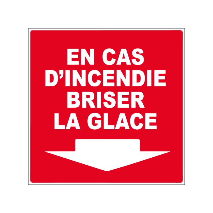 Panneau En cas d'incendie briser la glace - Rigide 200x200mm - Novap