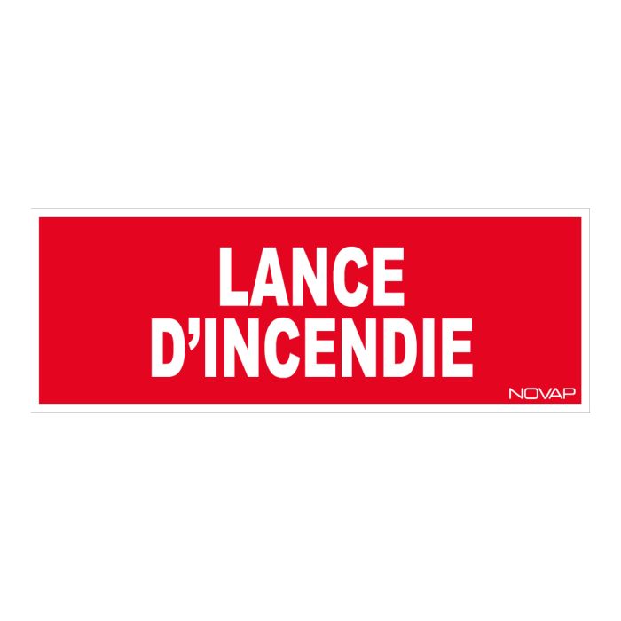 Panneau Lance d'incendie - Rigide 330x120mm - Novap