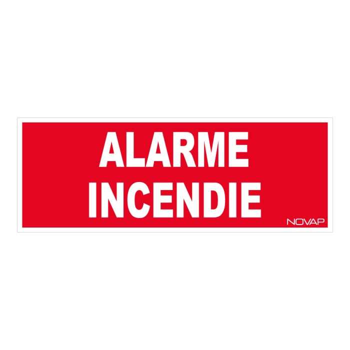 Panneau Alarme incendie - Rigide 330x120mm - Novap