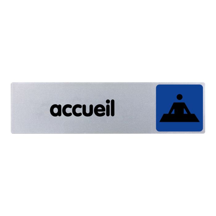 Plaquette de porte Accueil - couleur 170x45mm - Novap