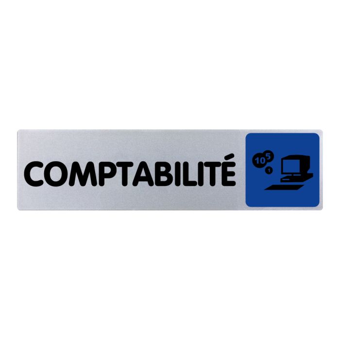 Plaquette de porte Comptabilité - couleur 170x45mm - Novap
