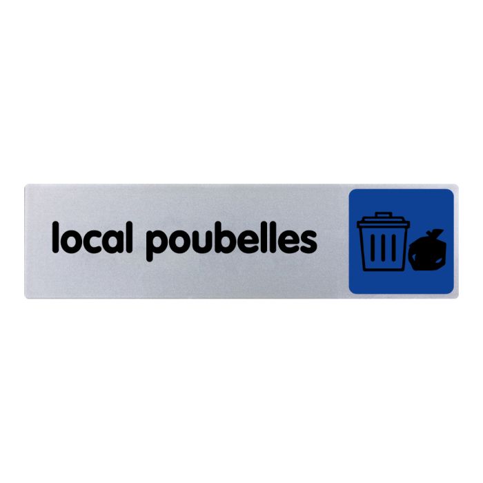 Plaquette de porte Local poubelles - couleur 170x45mm - Novap