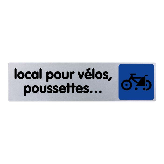 Plaquette de porte Local pour vélos poussettes… - couleur 170x45mm - Novap