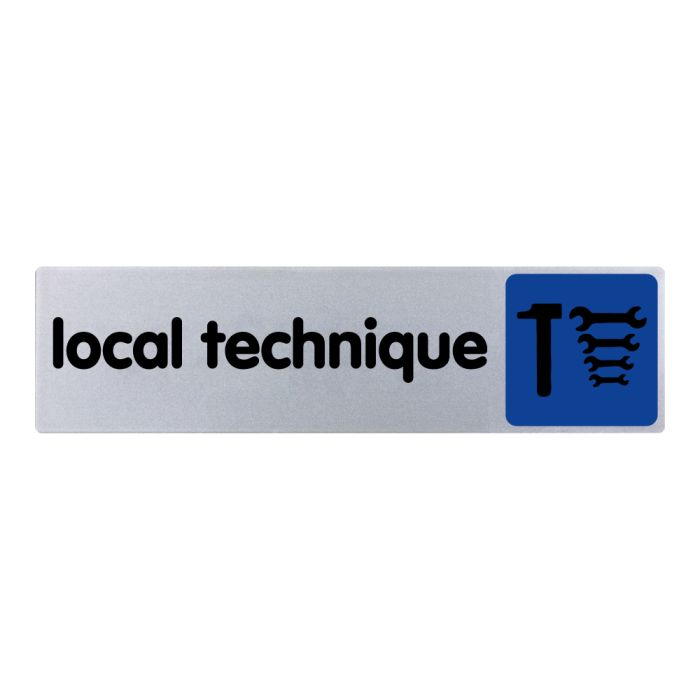 Plaquette de porte Local technique - couleur 170x45mm - Novap