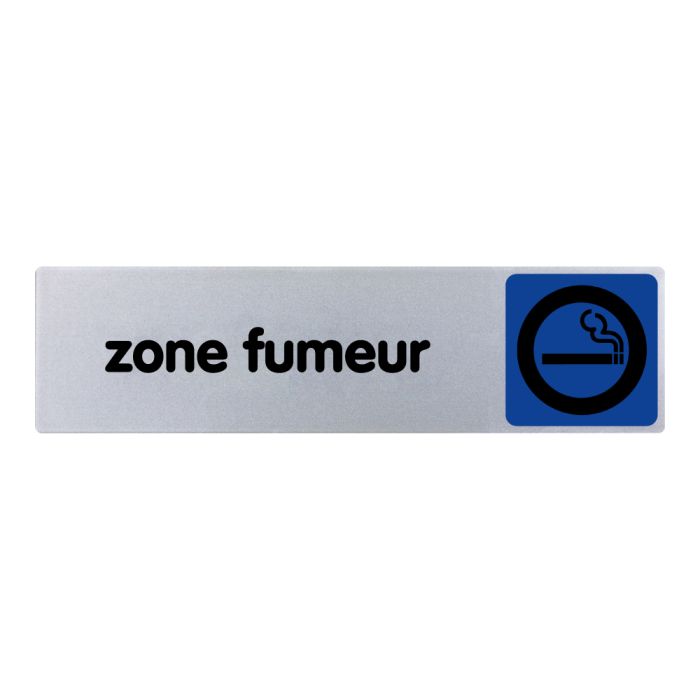 Plaquette de porte Zone fumeur - couleur 170x45mm - Novap