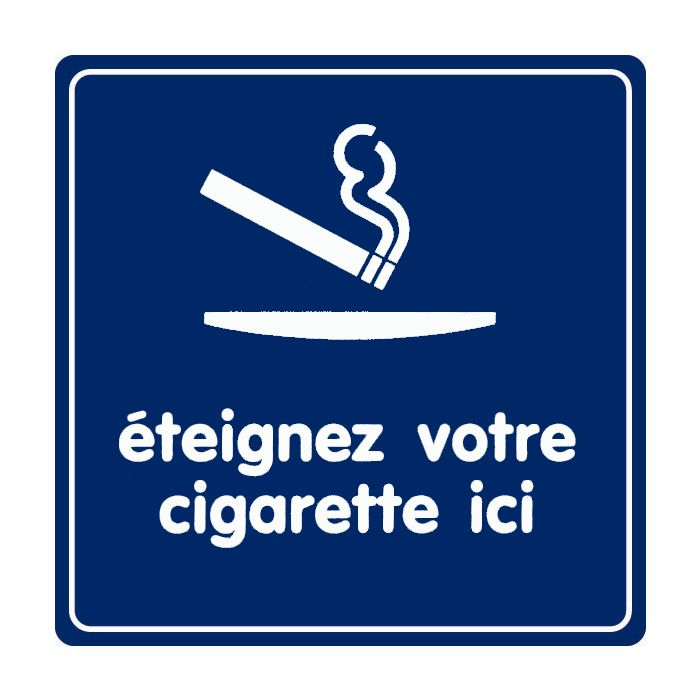 Plaquette Eteignez votre cigarette ici - Plexiglas couleur 90x90mm - Novap