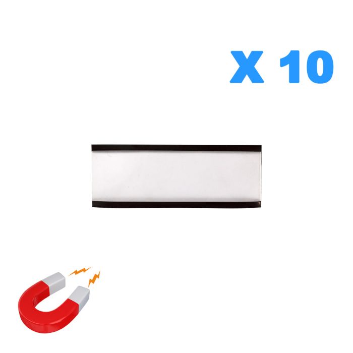 Lot de 10 porte étiquettes magnétiques 30x80mm - Novap