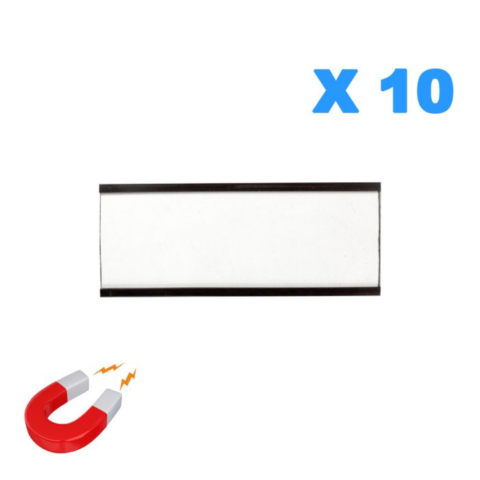 Lot de 10 porte étiquettes magnétiques 40x100mm - Novap