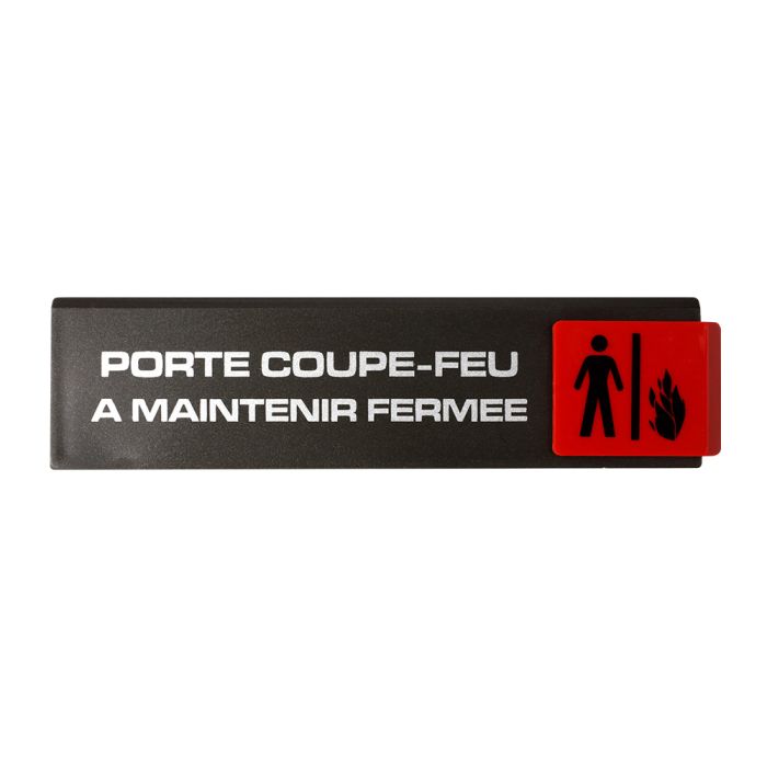 Plaquette de porte Porte coupe-feu a maintenir fermée - Europe design 175x45mm - Novap